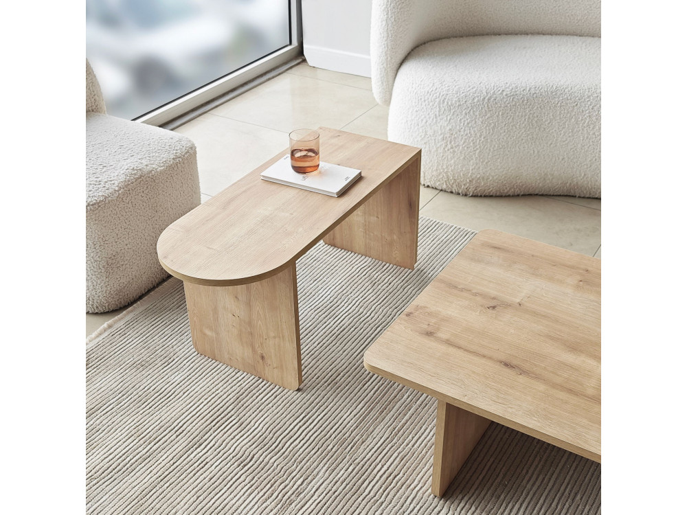 Conjunto de mesa de centro em madeira "Paris" 105 x 60 x 35 cm - Bronze