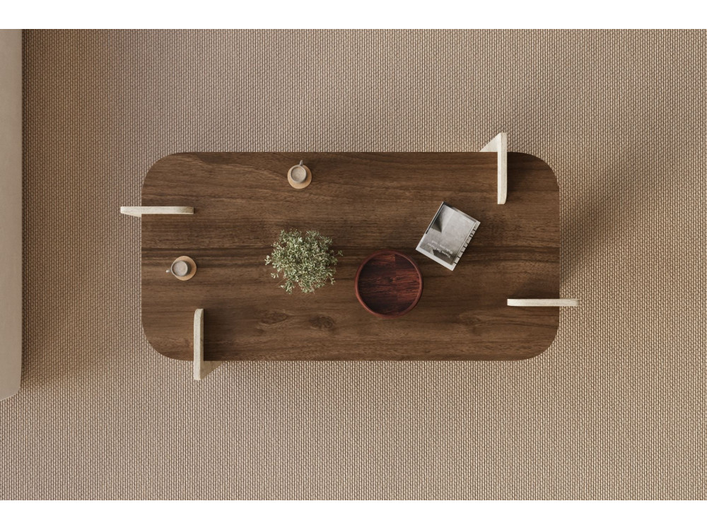 Mesa de centro de madeira "Leapiri" - 120 x 60 x 35 cm - Castanho