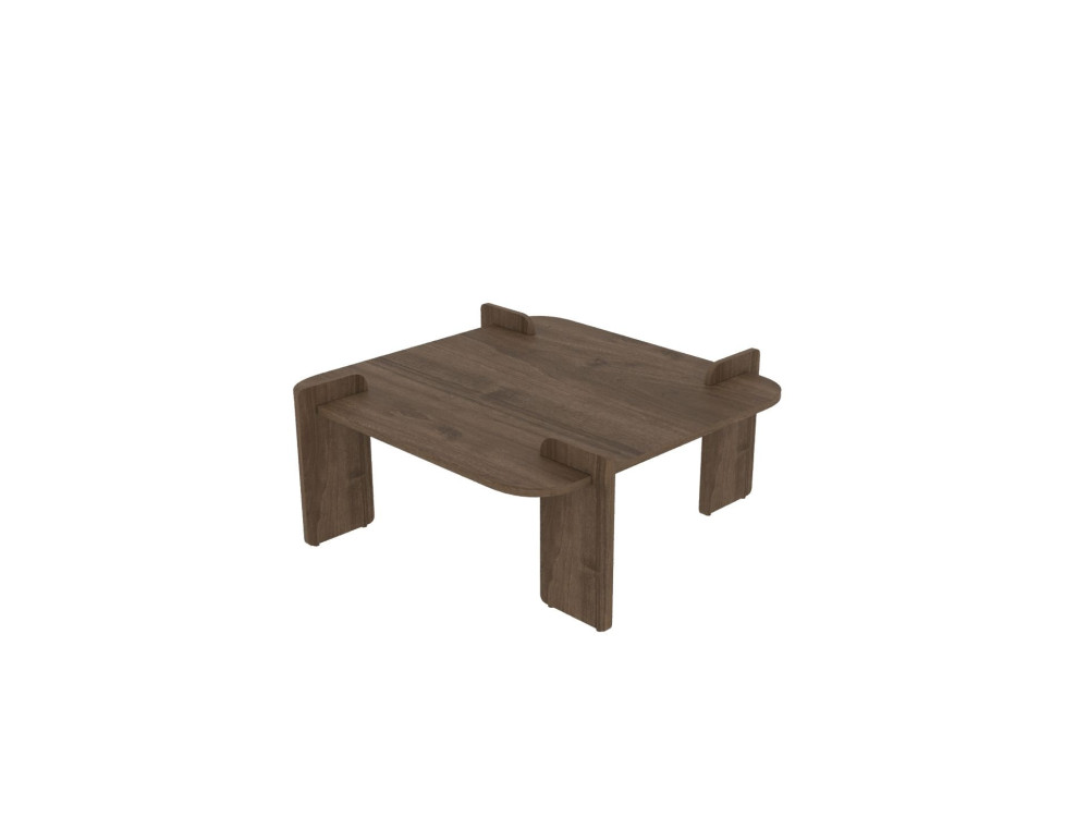 Mesa de centro de madeira "Woog" 90 x 90 x 35 cm - Nogueira