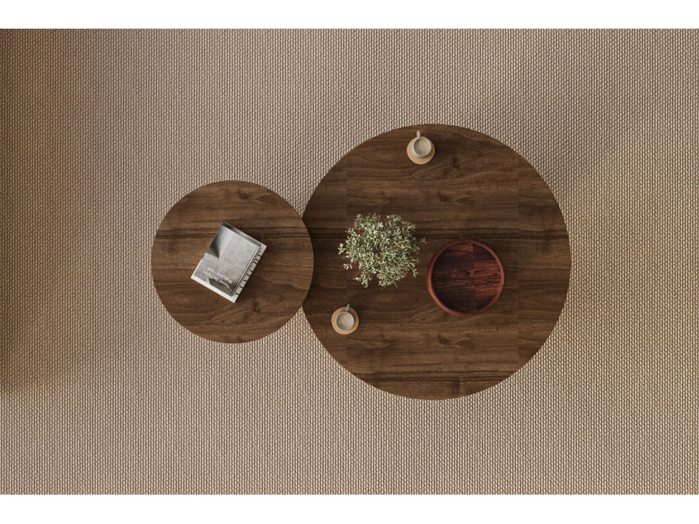 Conjunto de mesa de centro em madeira "Private" 70 x 70 x 40 cm - Nogueira