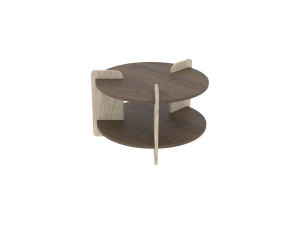 Mesa de centro de madeira "Oalla" 70 x 70 x 45 cm - Nogueira