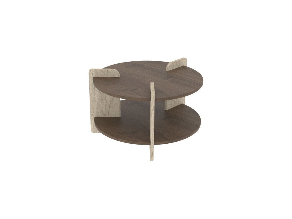 Mesa de centro de madeira "Oalla" 70 x 70 x 45 cm - Nogueira