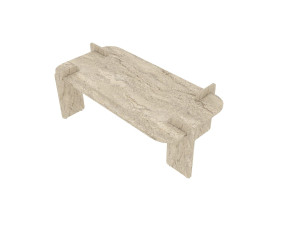 Mesa de centro de madeira "Lovge" 120 x 60 x 35 cm - Travertino