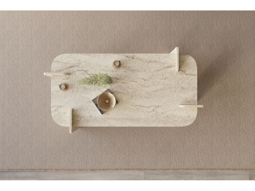 Mesa de centro de madeira "Lovge" 120 x 60 x 35 cm - Travertino