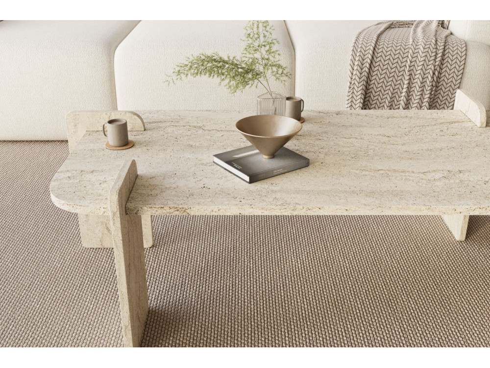 Mesa de centro de madeira "Lovge" 120 x 60 x 35 cm - Travertino