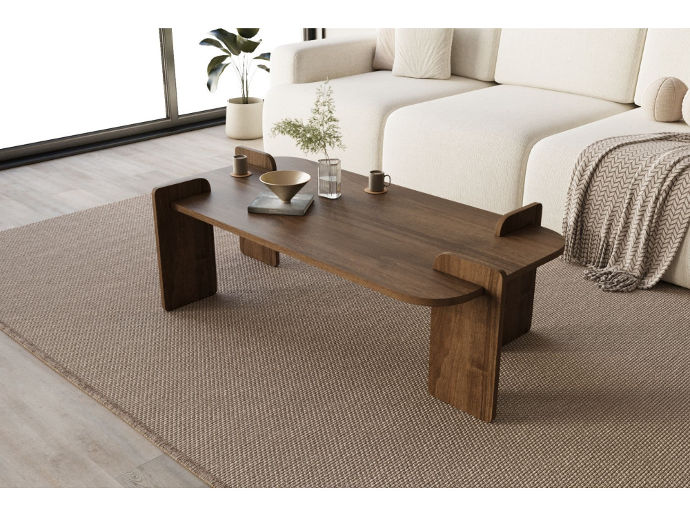 Mesa de centro de madeira "Lovge" 120 x 60 x 35 cm - Nogueira