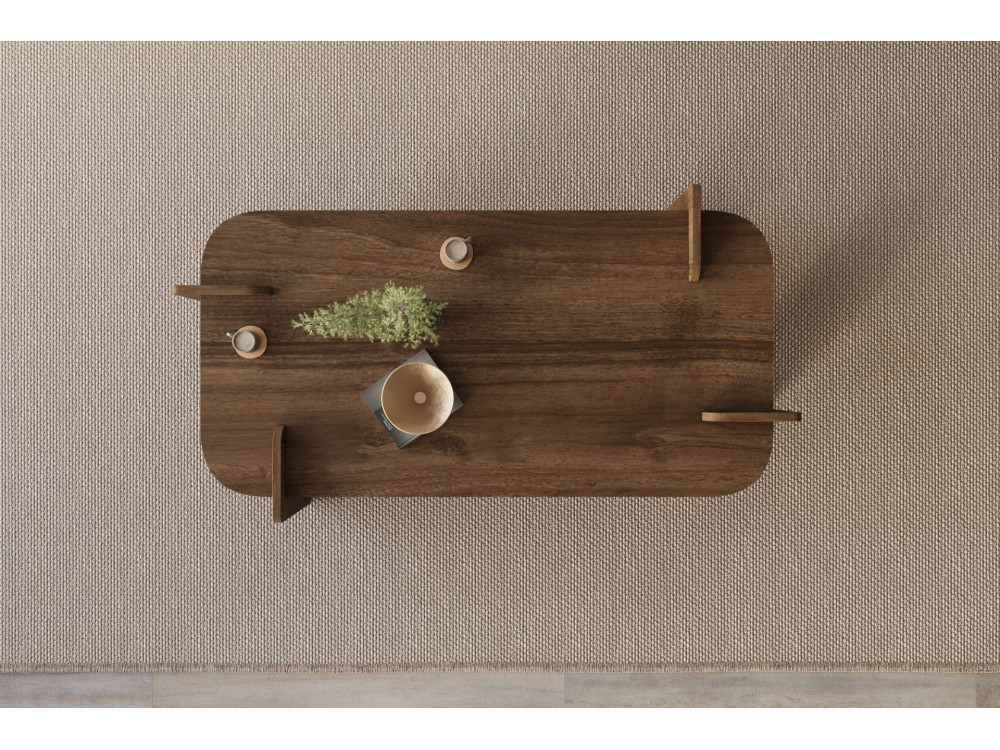 Mesa de centro de madeira "Lovge" 120 x 60 x 35 cm - Nogueira