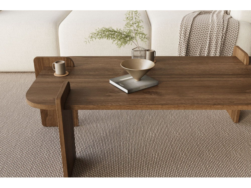 Mesa de centro de madeira "Lovge" 120 x 60 x 35 cm - Nogueira