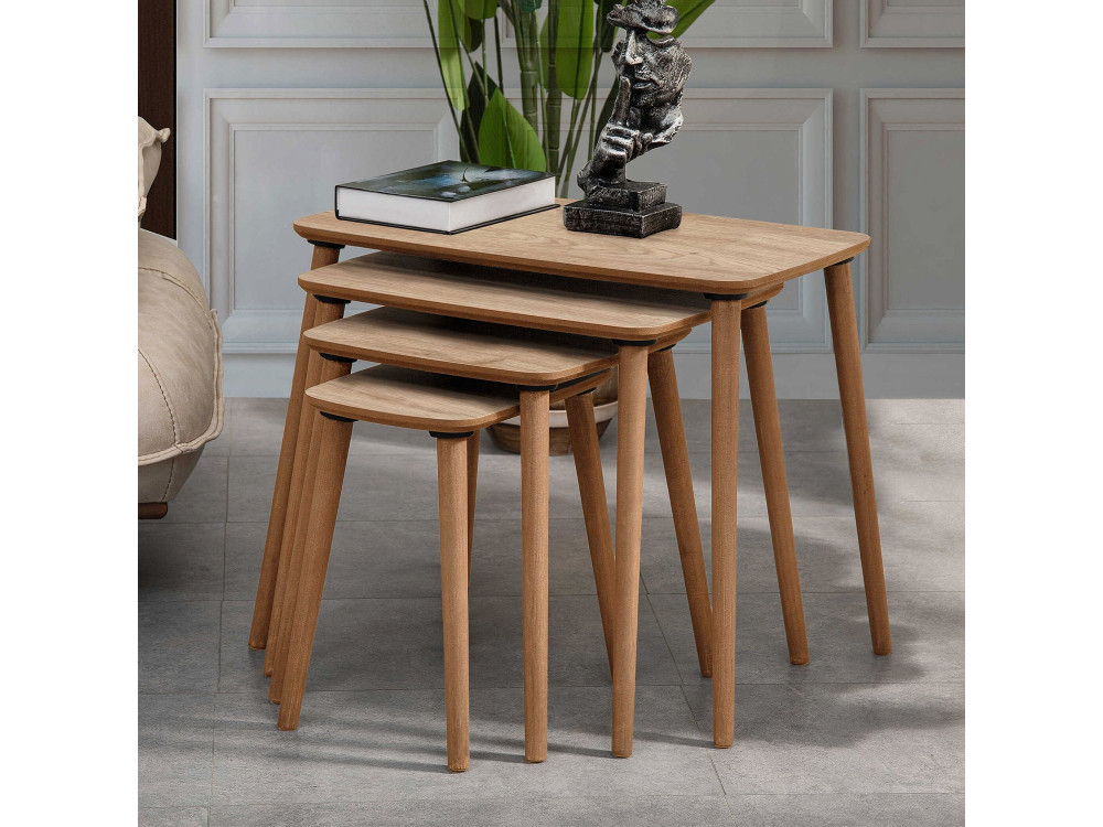 Luci" Mesa de encaixe de madeira com 4 peças 70 x 40 x 55 cm - Carvalho