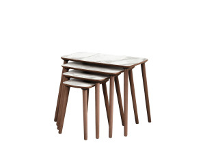 Luci" Mesa de encaixe de madeira com 4 peças 70 x 40 x 55 cm - Branco