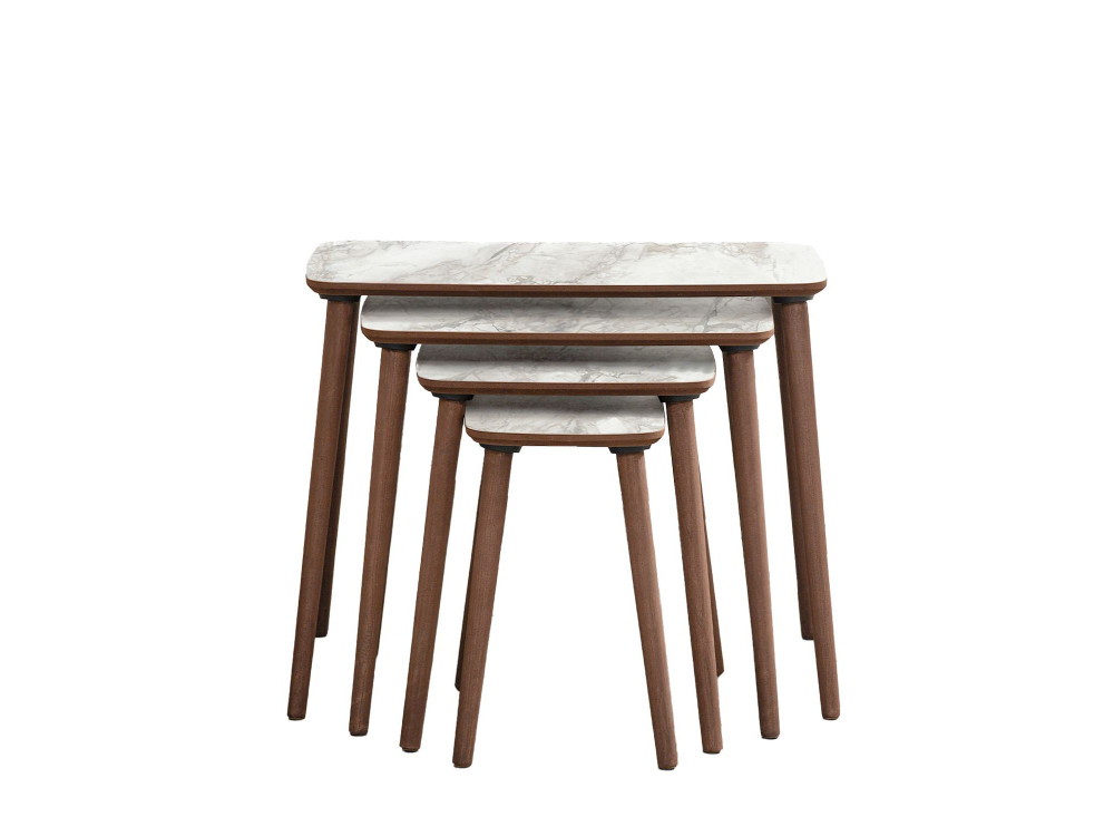 Luci" Mesa de encaixe de madeira com 4 peças 70 x 40 x 55 cm - Branco