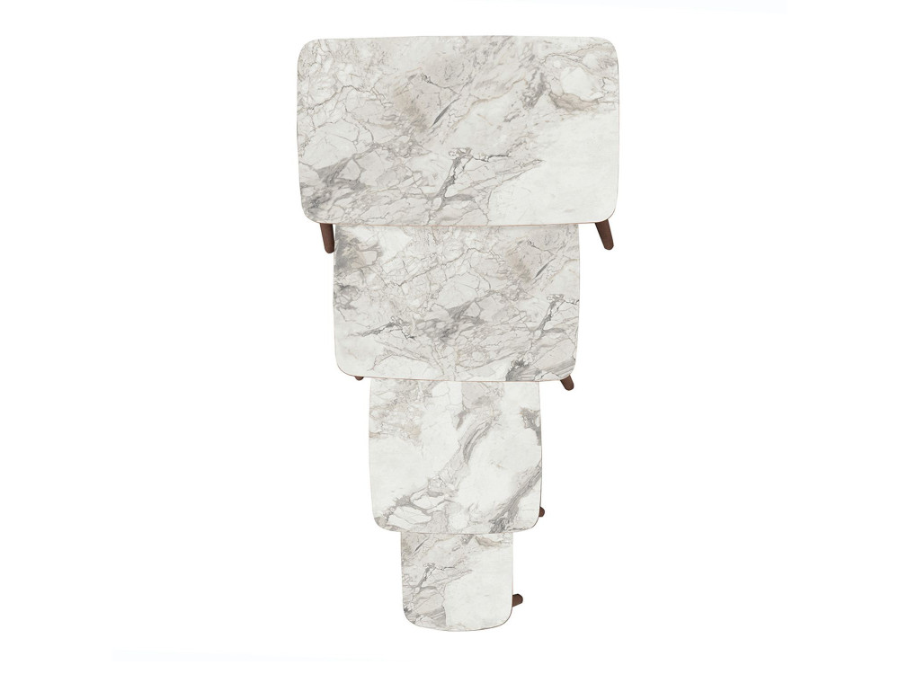 Luci" Mesa de encaixe de madeira com 4 peças 70 x 40 x 55 cm - Branco