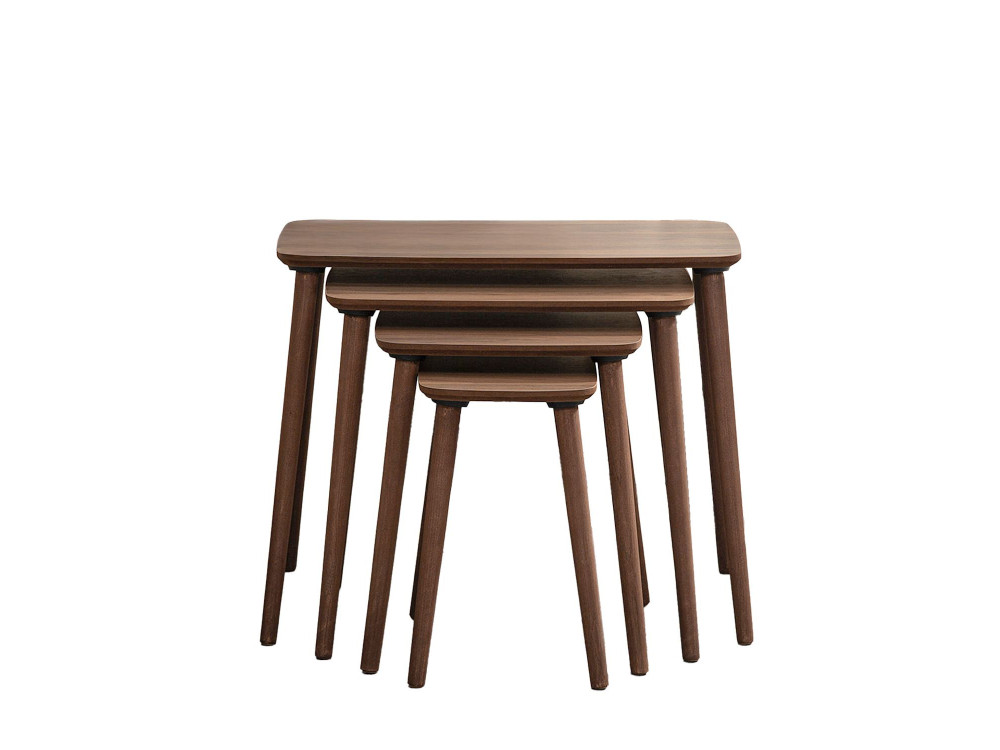 Luci" Mesa de encaixe de madeira com 4 peças 70 x 40 x 55 cm - Nogueira