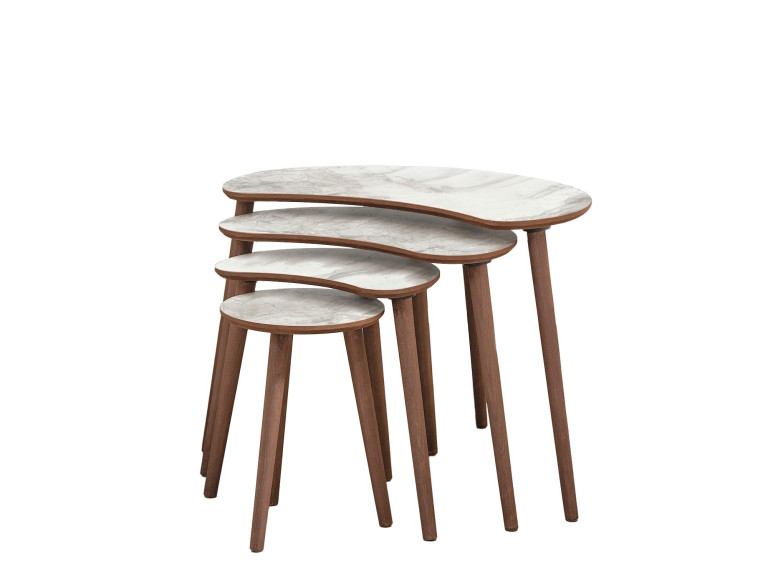 Mesa de encaixe em madeira "Moon" (4 peças) 40 x 75 x 55 cm - Branco