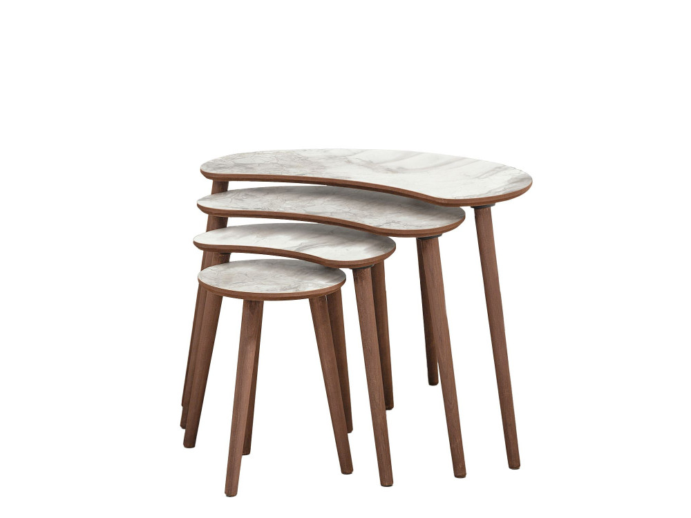 Mesa de encaixe em madeira "Moon" (4 peças) 40 x 75 x 55 cm - Branco