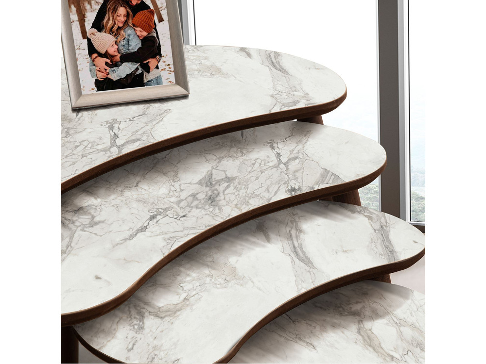 Mesa de encaixe em madeira "Moon" (4 peças) 40 x 75 x 55 cm - Branco