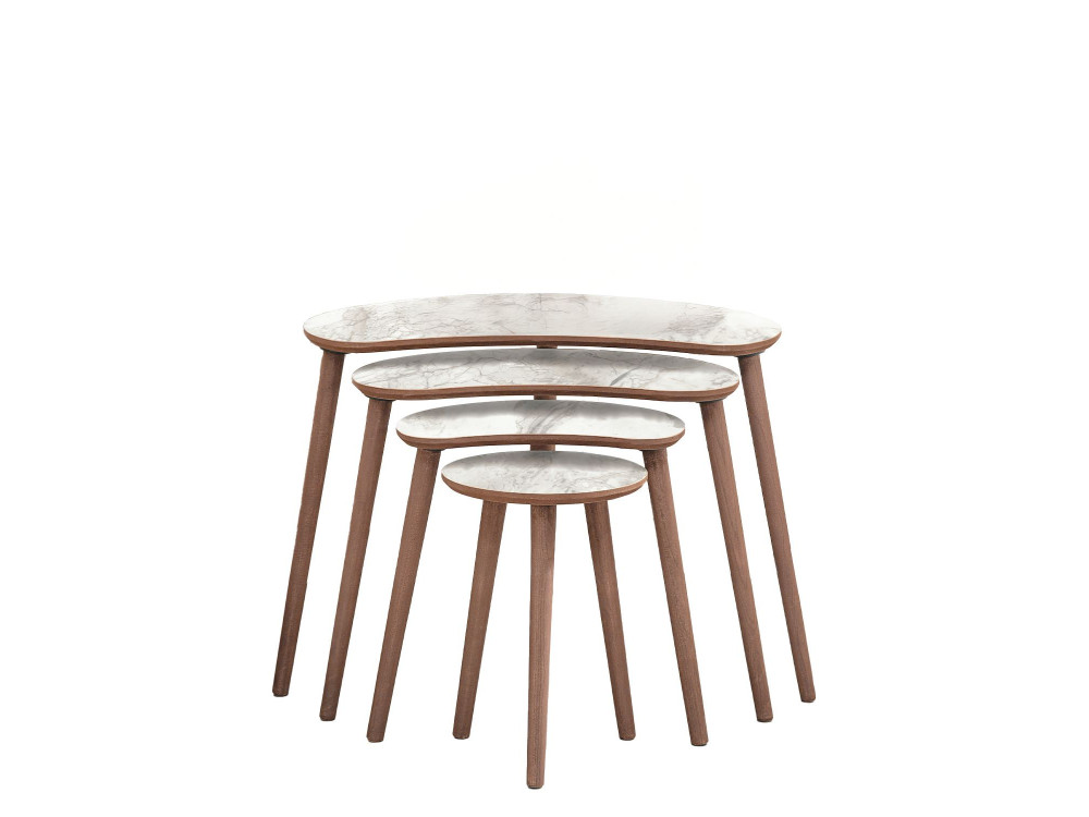 Mesa de encaixe em madeira "Moon" (4 peças) 40 x 75 x 55 cm - Branco