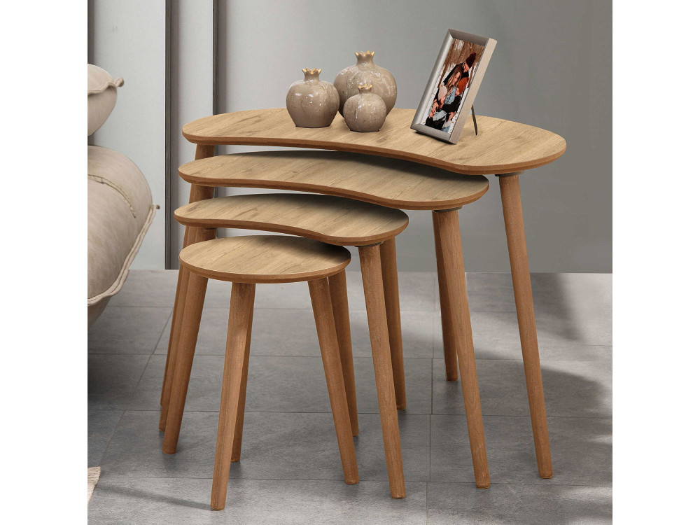 Mesa de encaixe em madeira "Moon" (4 peças) 40 x 75 x 55 cm - Carvalho