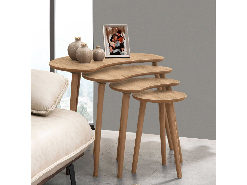 Mesa de encaixe em madeira "Moon" (4 peças) 40 x 75 x 55 cm - Carvalho