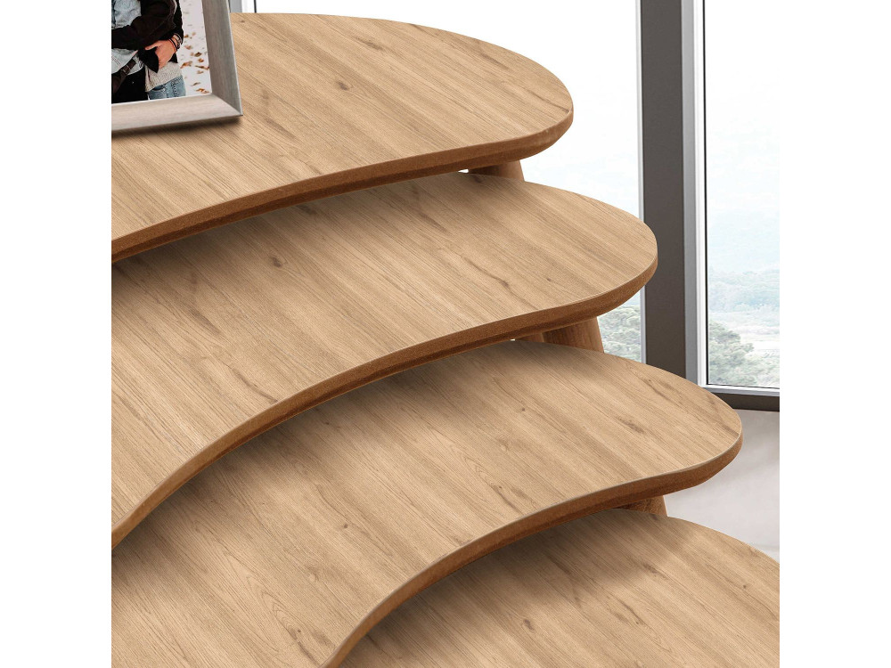 Mesa de encaixe em madeira "Moon" (4 peças) 40 x 75 x 55 cm - Carvalho