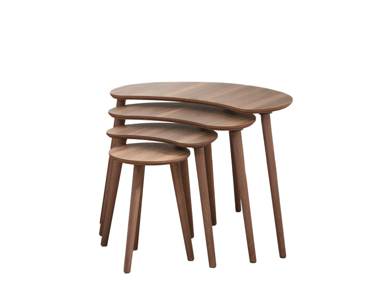 Mesa de encaixe em madeira "Moon" (4 peças) 40 x 75 x 55 cm - Nogueira