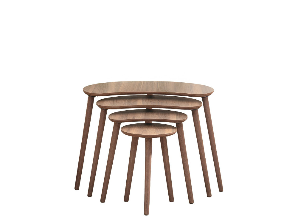 Mesa de encaixe em madeira "Moon" (4 peças) 40 x 75 x 55 cm - Nogueira