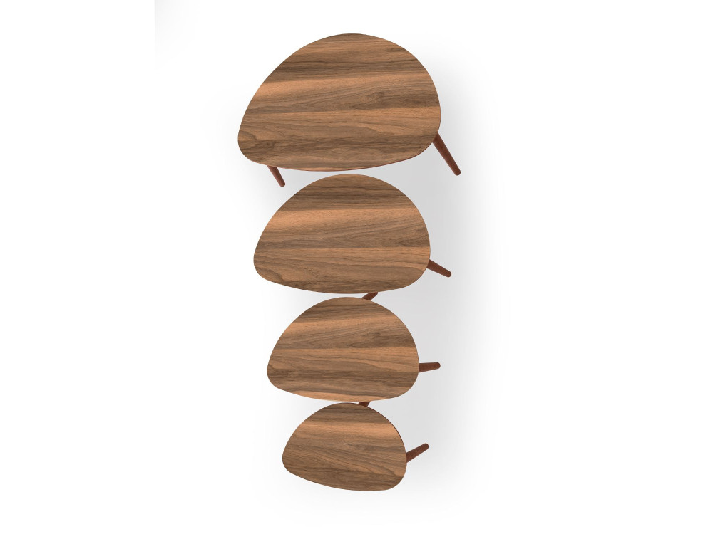 Mesa de encaixe de madeira "Nora" com 4 peças 68 x 45 x 55 cm - Nogueira