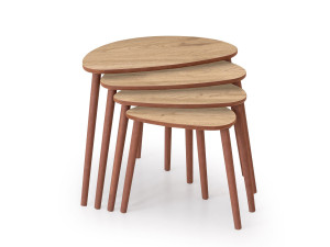 Mesa de encaixe de madeira "Nora" com 4 peças 68 x 45 x 55 cm - Carvalho