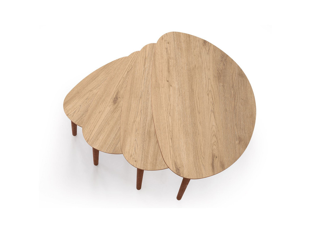Mesa de encaixe de madeira "Nora" com 4 peças 68 x 45 x 55 cm - Carvalho