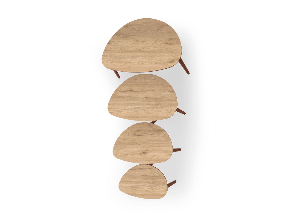 Mesa de encaixe de madeira "Nora" com 4 peças 68 x 45 x 55 cm - Carvalho