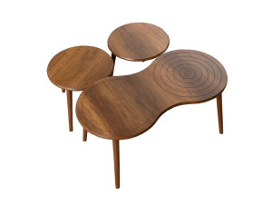 Conjunto de mesa de centro em madeira "Marlo" 100 x 50 x 45 cm - Nogueira