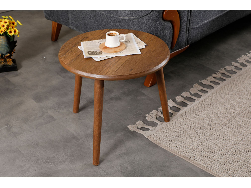 Conjunto de mesa de centro em madeira "Marlo" 100 x 50 x 45 cm - Nogueira