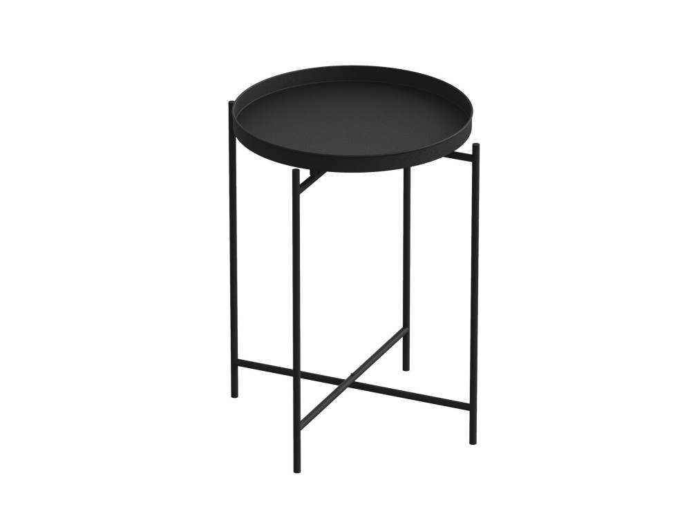 Mesa de centro metálica "Sheby" 46 x 46 x 56 cm - Preto