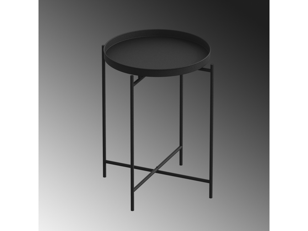 Mesa de centro metálica "Sheby" 46 x 46 x 56 cm - Preto