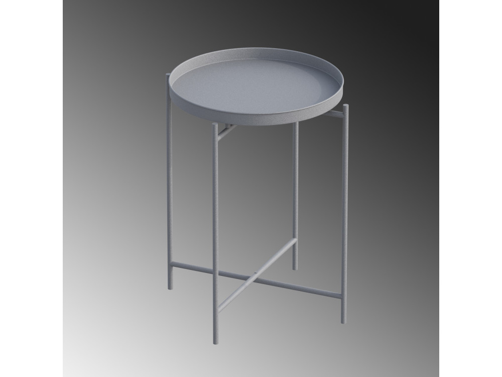 Mesa de centro metálica "Sheby" 46 x 46 x 56 cm - Cinzento