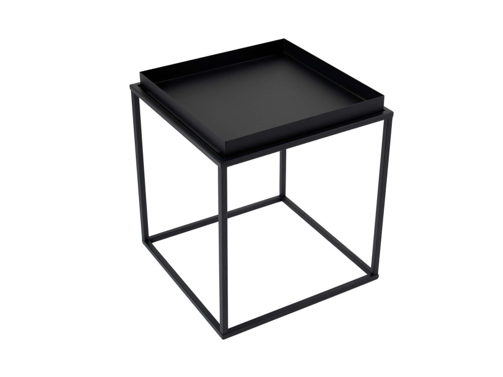 Mesa de centro metálica "Koala" 45 x 45 x 52 cm - Preto