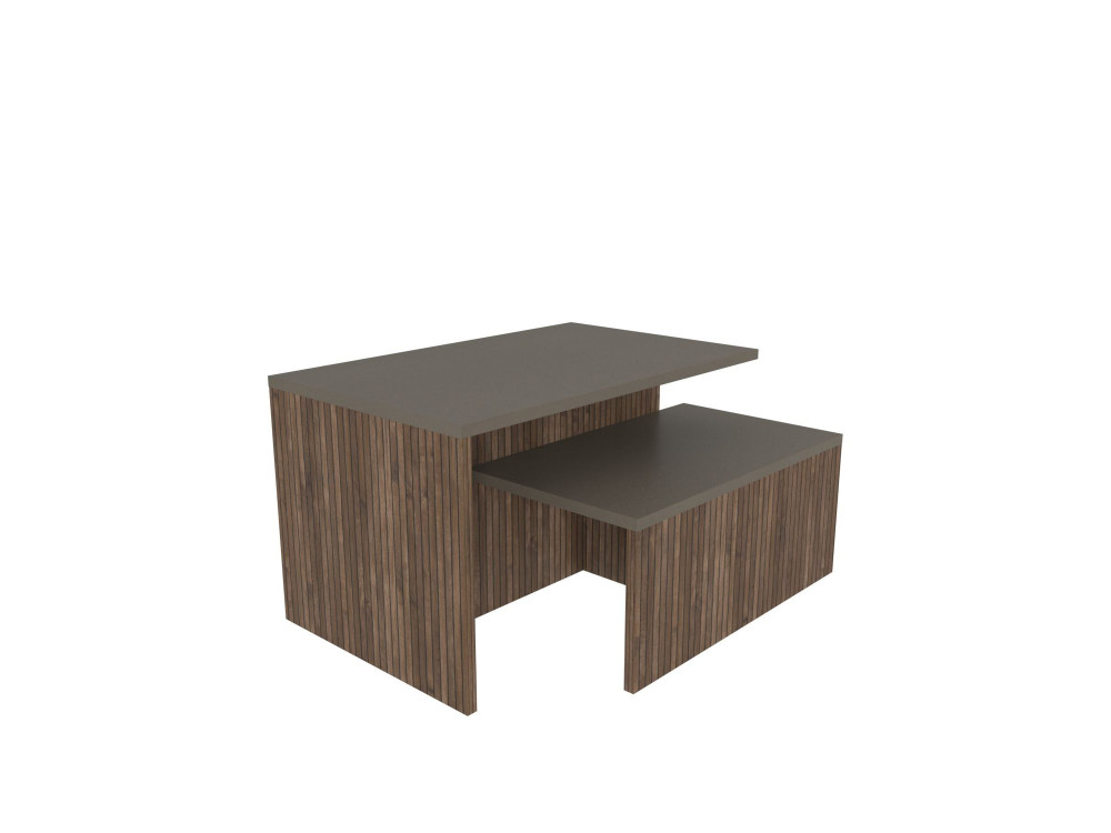 Mesa de encaixe de madeira "Twins" com 2 peças 72 x 45 x 42 cm - Taupe