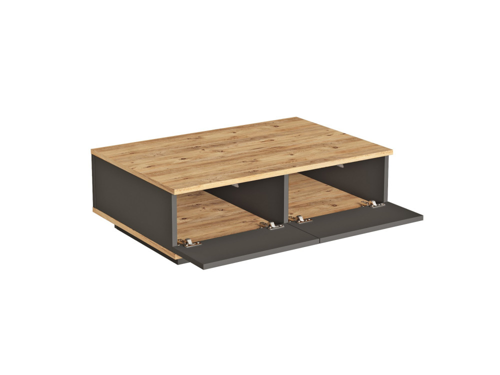 Mesa de centro em madeira "Frew" - 90 x 60 x 28 cm - Castanho