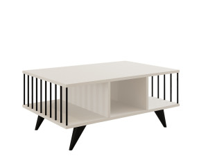 Mesa de centro de madeira "Bert" - 90 x 60 x 40 cm - Branco