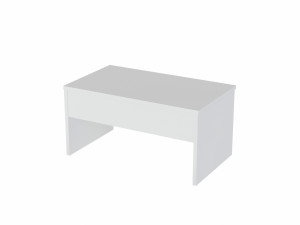 Mesa de centro "Akilli" com caixa de arrumação em madeira - 90 x 52 x 45 cm - Branco