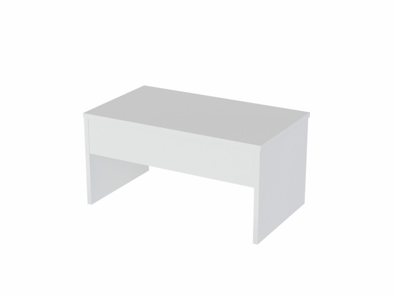Mesa de centro "Akilli" com caixa de arrumação em madeira - 90 x 52 x 45 cm - Branco