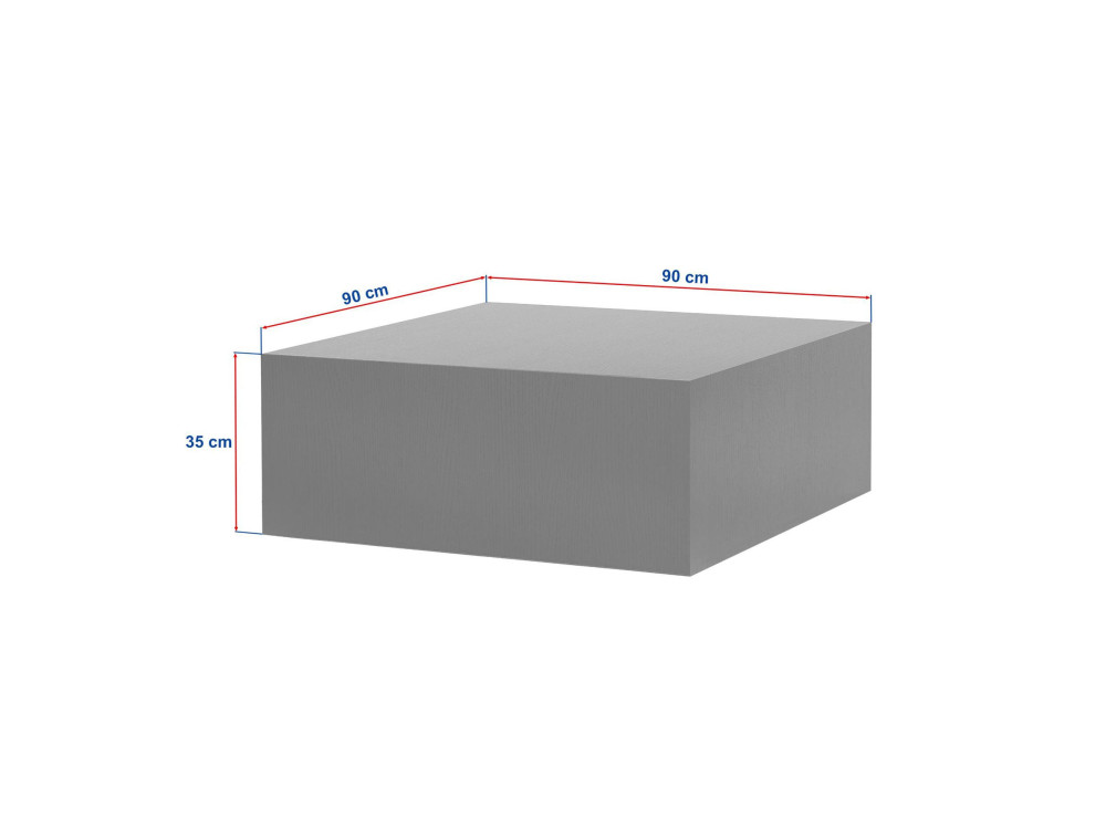 Mesa de centro "Prizma" em MDF - 90 x 90 x 35 cm - Madeira preta