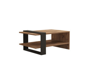 Mesa de centro em madeira "Ova" - 80 x 55 x 35 cm - Castanho