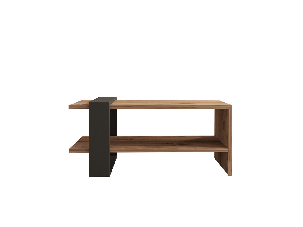 Mesa de centro em madeira "Ova" - 80 x 55 x 35 cm - Castanho