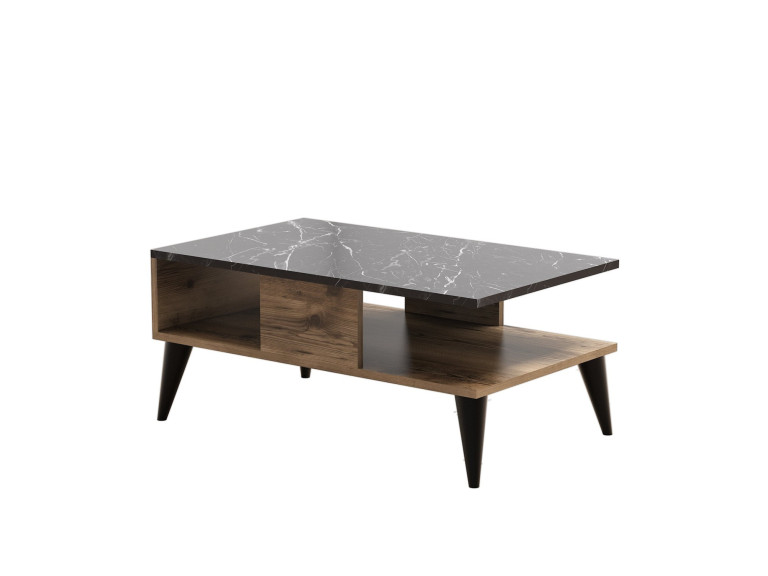 Mesa de centro de madeira "Lidya" - 90 x 54 x 39 cm - Castanho