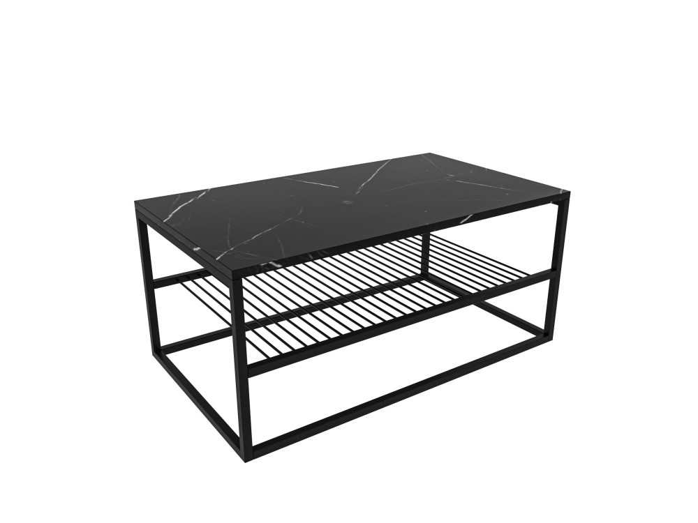 Mesa de centro em madeira "Asude" - 95 x 55 x 42 cm - Preto