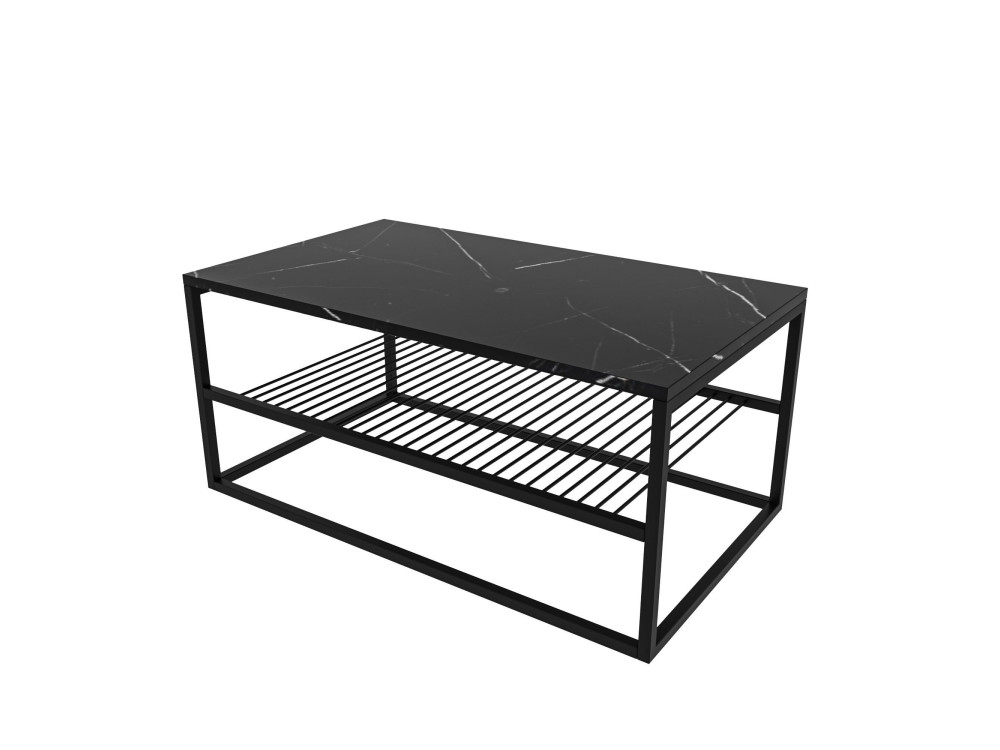 Mesa de centro em madeira "Asude" - 95 x 55 x 42 cm - Preto