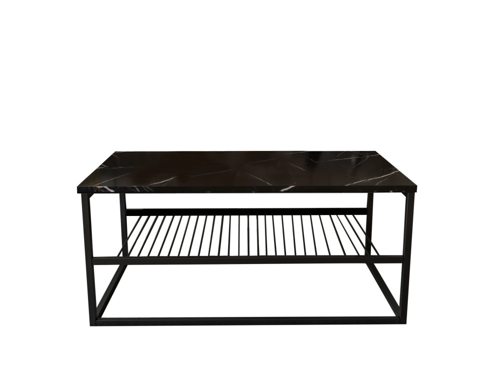 Mesa de centro em madeira "Asude" - 95 x 55 x 42 cm - Preto