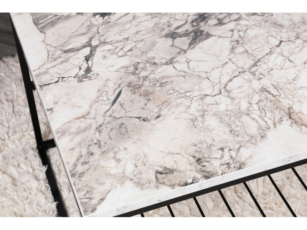 Mesa de centro em madeira "Asude" - 95 x 55 x 42 cm - Branco