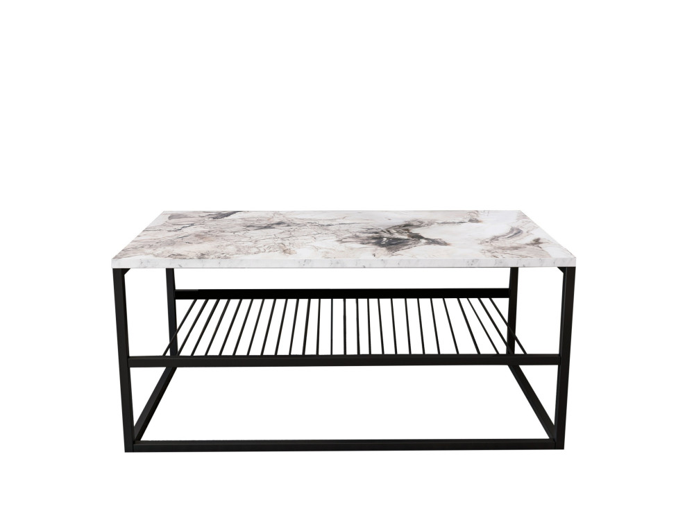 Mesa de centro em madeira "Asude" - 95 x 55 x 42 cm - Branco